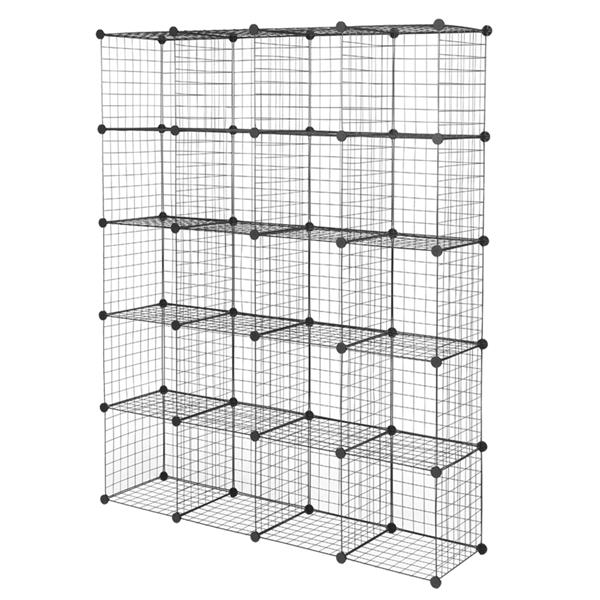 HAOYYE 20-Cube Organizer, Cube Storage Shelves, Wire Cube Storage, Origami Shelves, Metal Grid Multifunction Shelving Unit, Modular Cubbies Organizer, Bookcase for Home, Office, Living Room, Bedroom Storage Solution, Stylish and Functional Design
