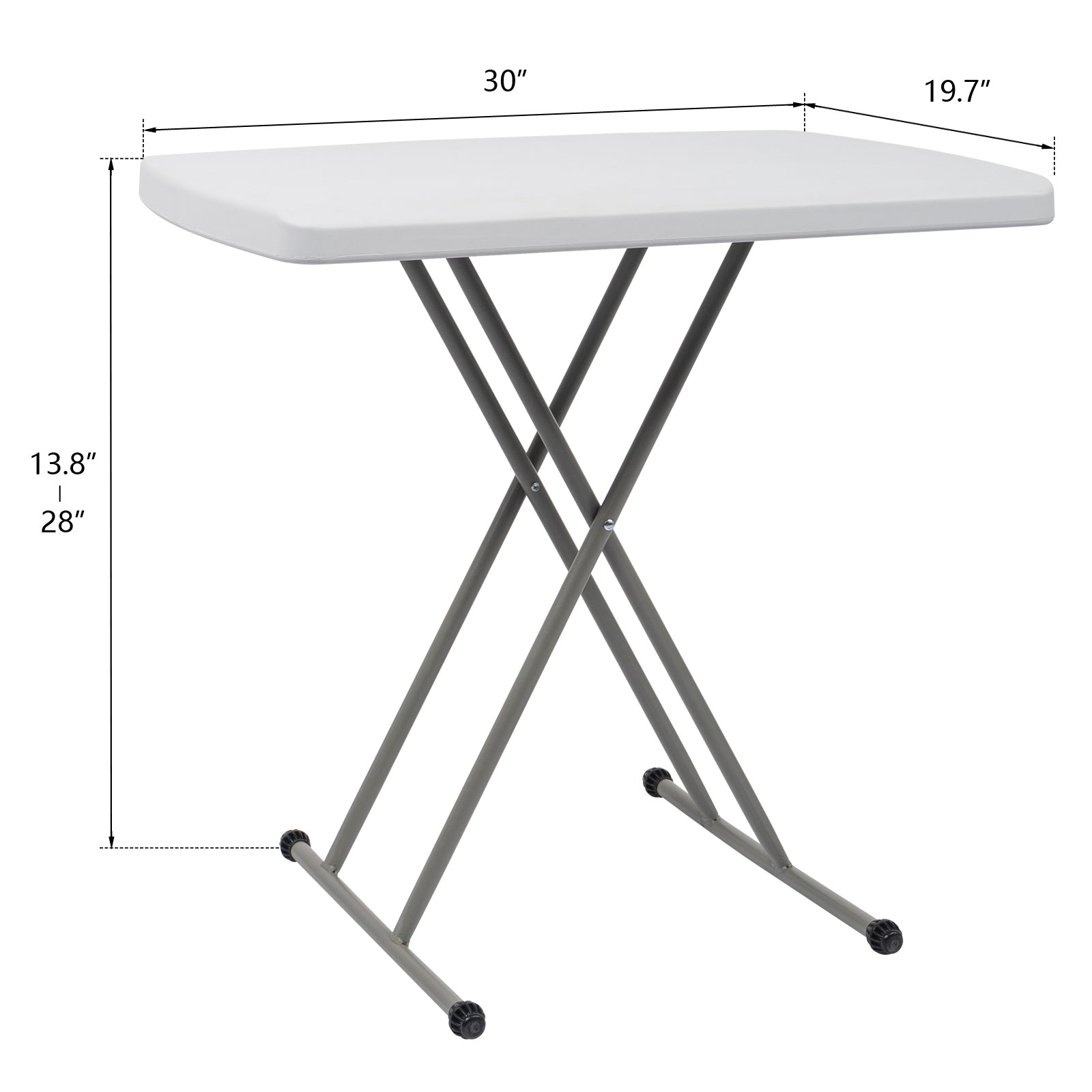 Haoyye Liftable Garden Plastic Table in White, Adjustable Height Outdoor Dining Table for Patio, Balcony, Backyard or Lawn, Lightweight and Weather Resistant Design, Easy to Clean and Perfect for Home or Commercial Use