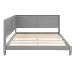 HAOYYE Full Size Wood Daybed/Sofa Bed, Gray Sturdy Space-Saving Heavy Duty Modern Design Adults Dorm Room Easy Assembly Bedroom Furniture