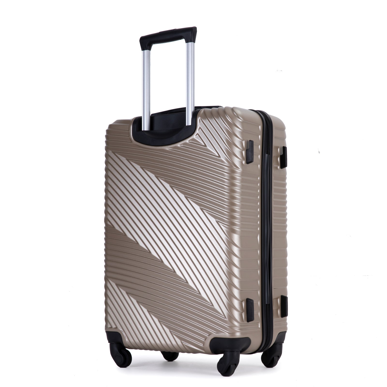 HAOYYE 3 Piece Luggage Sets PC+ABS Lightweight Suitcase with Two Hooks, Spinner Wheels, (20/24/28) Gold Sturdy Space-Saving Heavy Duty Modern Design Adults Dorm Room Easy Assembly Bedroom Furniture