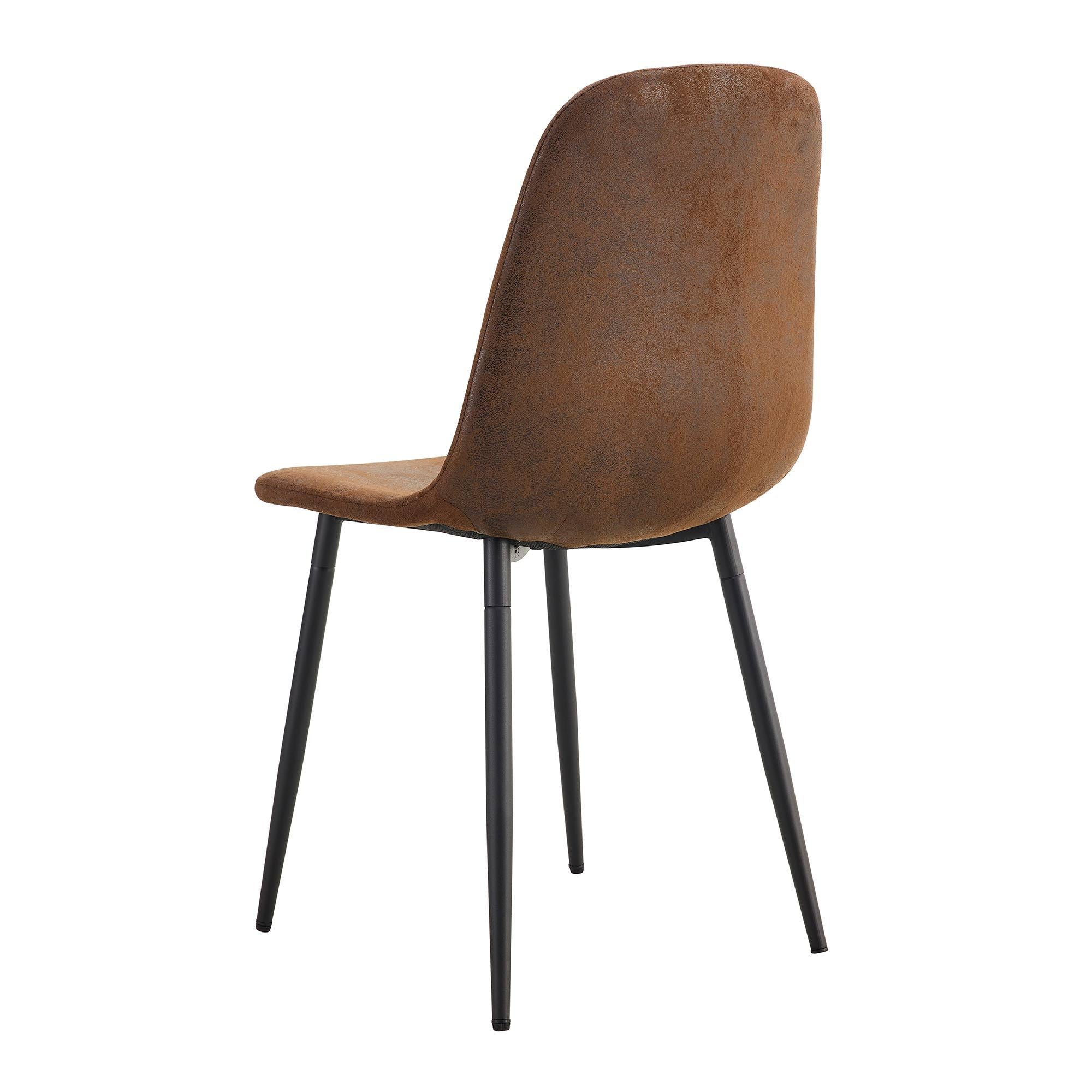 HAOYYEModern Mid-Century Style Restaurant Side Chairs with Cushioned Seats and Black Metal Legs, Comfortable for Kitchen, Dining Room, Lounge, and Farmhouse Use, Sturdy, Space-Saving, and Durable Design