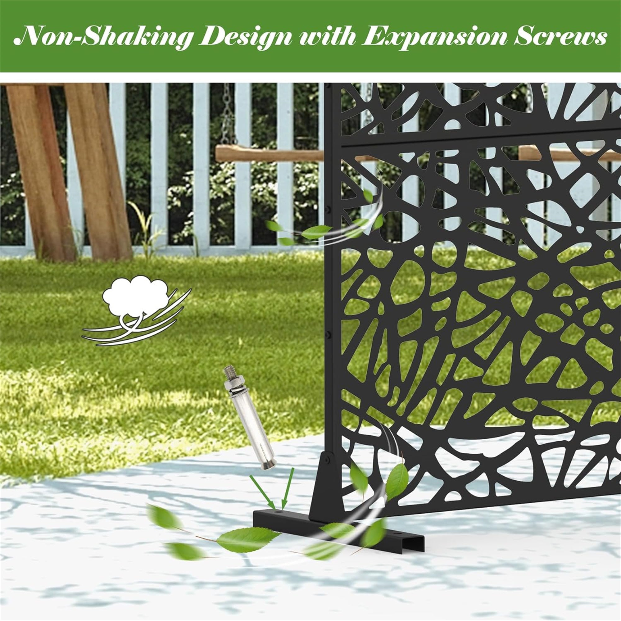 HAOYYE Metal Privacy Screens and Panels with Free Standing, Freestanding Outdoor Indoor Privacy Screen, Decorative Privacy Screen for Balcony Patio Garden, Room Divider, Mesh Shape Sturdy Space-Saving