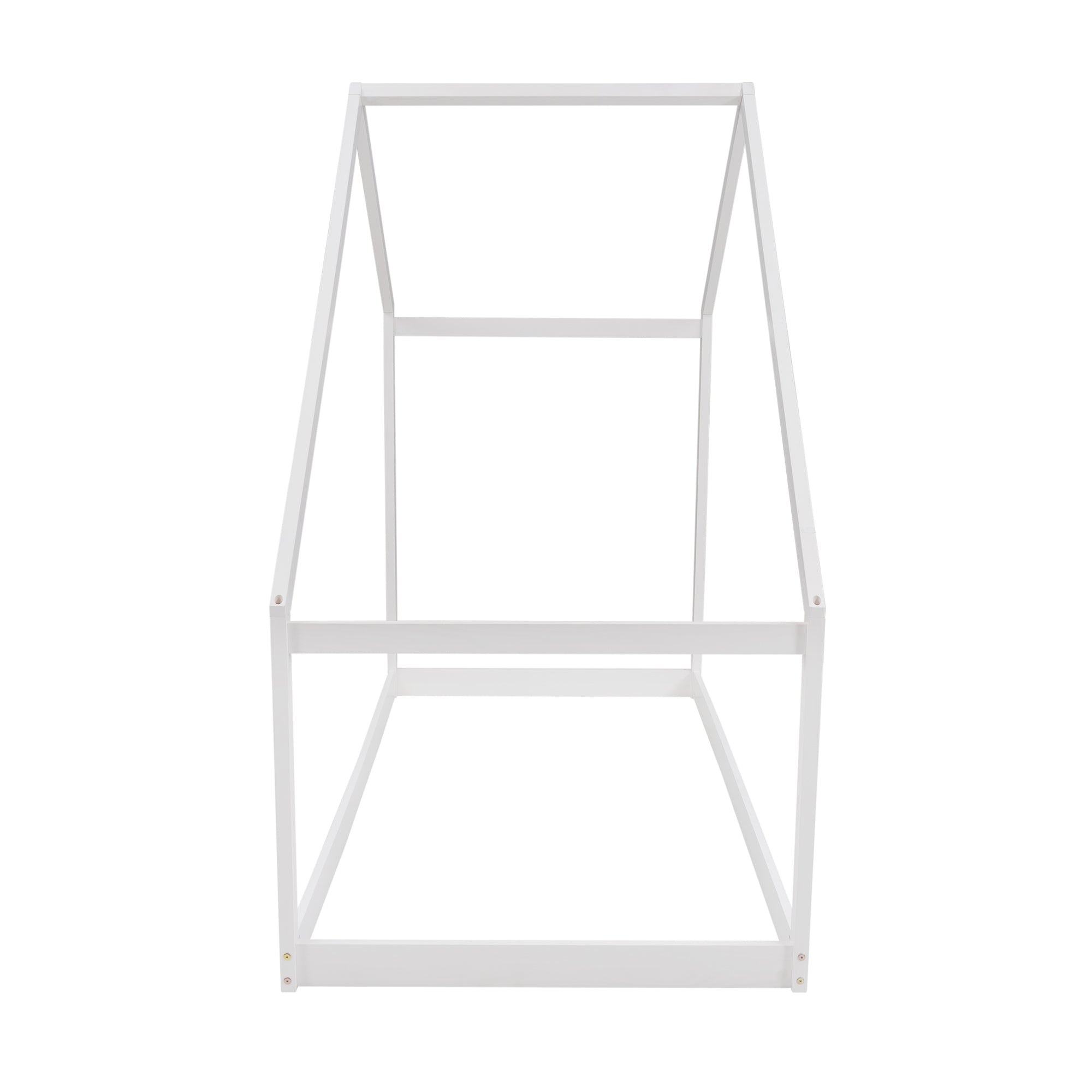 HAOYYE Twin Size Wooden House Bed, WHITE Sturdy Space-Saving Heavy Duty Modern Design Adults Dorm Room Easy Assembly Bedroom Furniture