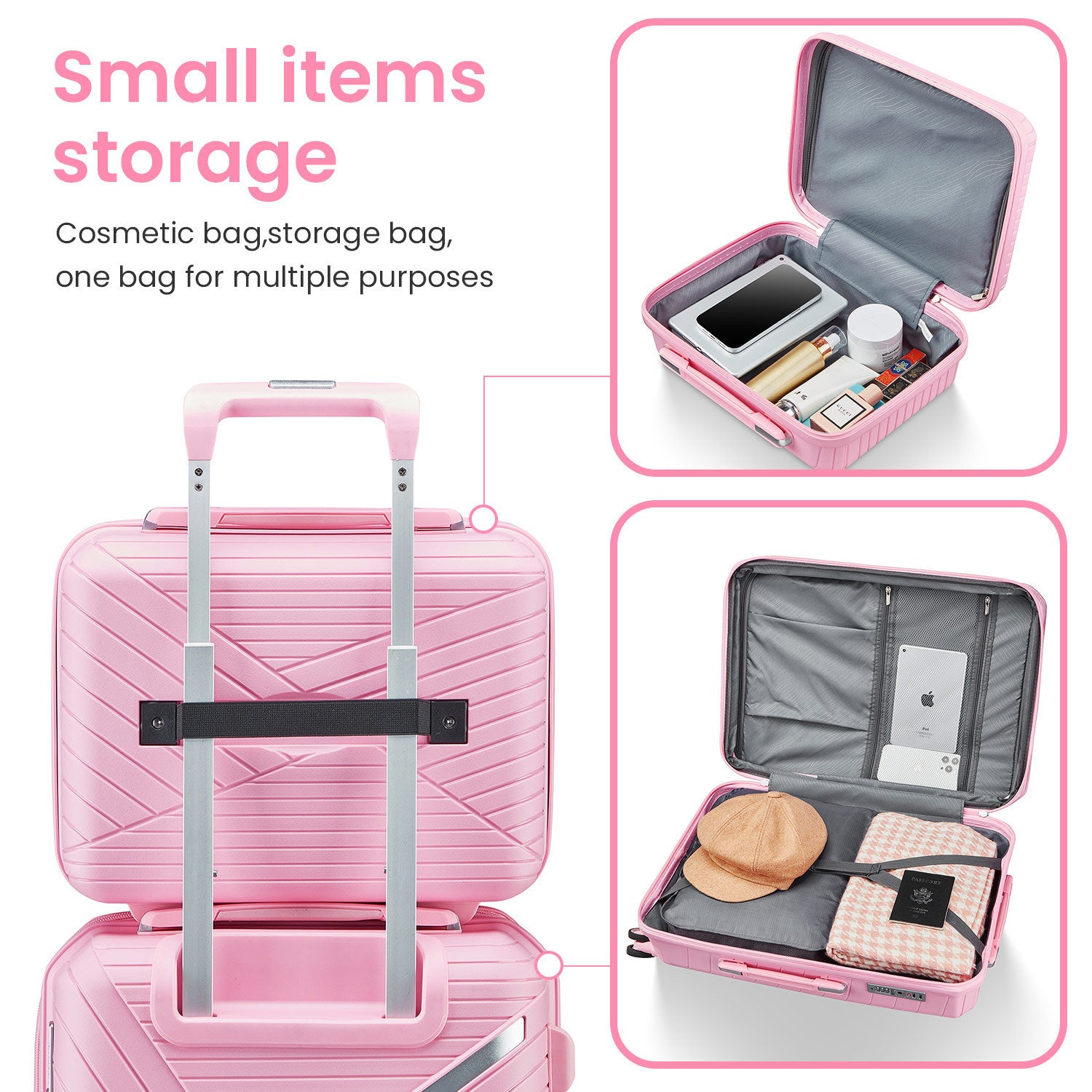 HAOYYE Luggage Sets 4 Piece(14/20/24/28), Expandable Lightweight Suitcase with 4 Double 360 Degrees Mute Spinner Wheels PP Materials Durable TSA Lock Travel Luggage Sturdy Space-Saving Heavy Duty Adults