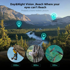 HAOYYE 40x60 HD Monocular Telescope with Day and Night Vision Waterproof Anti-Fog Optical Scope Handheld High Power Zoom for Hunting Camping Wildlife Viewing Nature and Outdoor Observation