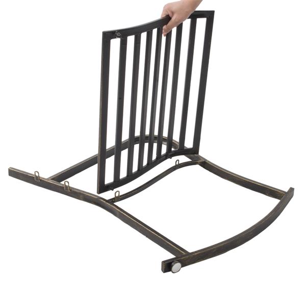 HAOYYE Outdoor Flat Tube Single Rocking Chair, Durable and Stylish Design for Gardens, Patios, and Backyards