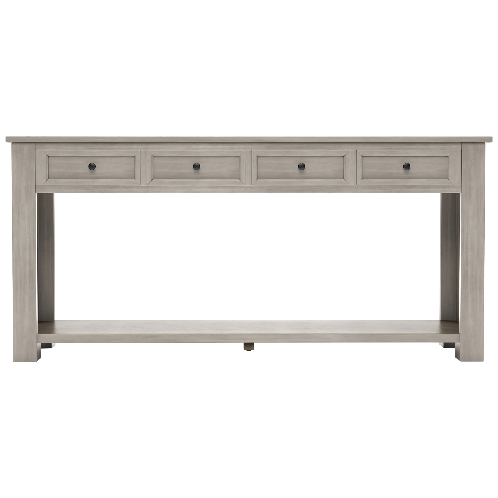 HAOYYE Console Table with Storage Drawers and Bottom Shelf for Entryway or Hallway, Gray Wash, Sturdy Space-Saving Design, Heavy Duty Construction, Easy Assembly, Durable and Stylish Home Furniture