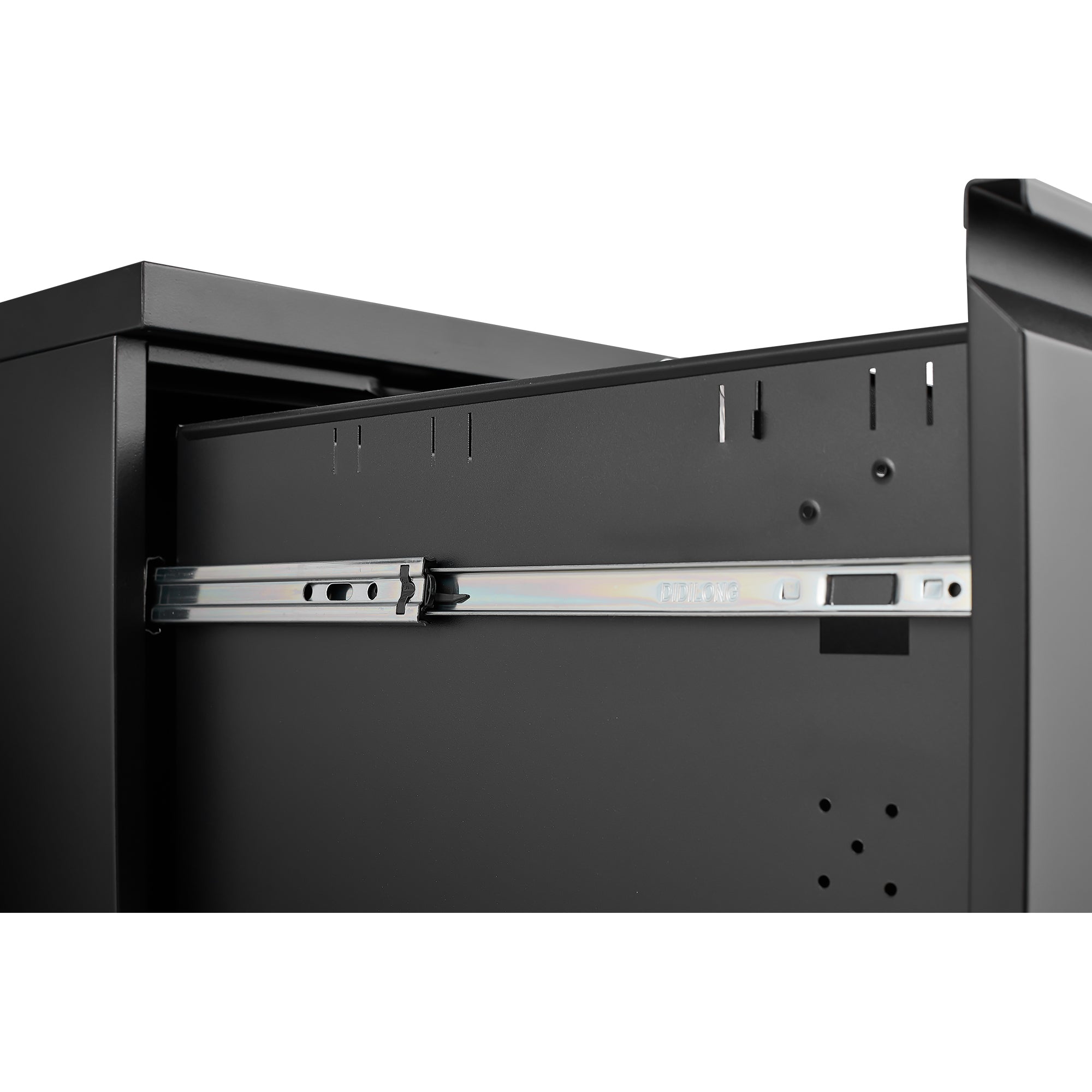 HAOYYE 2 Drawer File Cabinet with Lock, Mobile Metal Under Desk Rolling Filing Cabinet for Home Office, Fits Letter Legal A4 Size, Sturdy Heavy Duty Space Saving Design, Easy Assembly, Black