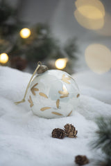 HAOYYE D3.9" Christmas Ball Ornaments, Glass Decorative Hanging Ball Christmas Tree Ornaments for Holiday Party Decorations, Set of 6 Sturdy Space-Saving Heavy Duty Modern Design Adults Dorm Room