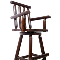 HAOYYE Rustic Bar Stool - Fir Wood Construction, Chair with Footrest,Wide Armrest, Rustic Kitchen Stool, Tall Bistro Chair for Dining Room, Restaurant, Pub, 4-Foot,brown color Sturdy Space-Saving Heavy Duty