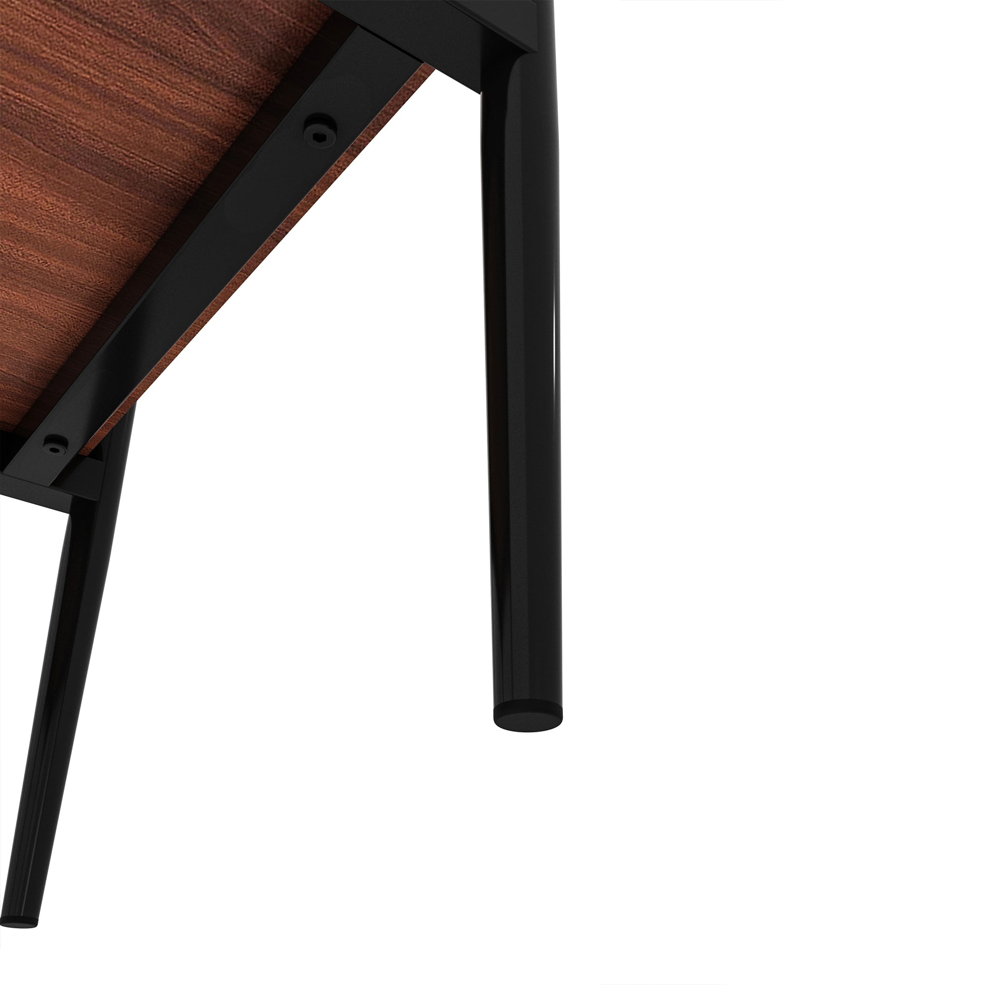 HAOYYE Modern Rectangle End Table Set of 2, Tempered Glass Tabletop With MDF Layer, Sturdy Space-Saving Heavy Duty Side Table For Living Room, Brown Finish, Easy Assembly