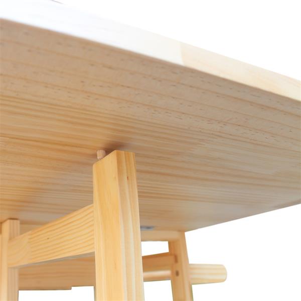 HAOYYE Square Solid Wood Folding Dining Cart with 2 Free Stools Expandable Drop Leaf Table with Drawers and Wheels for Small Spaces
