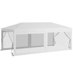 HAOYYE 19.2 x 8.9 ft Outdoor Party Tent Wedding Canopy Gazebo with 6 Removable Sidewalls, Large Event Shelter for Patio Backyard BBQ Market Gathering or Ceremony, Heavy Duty Shade Tent for All-Season Use