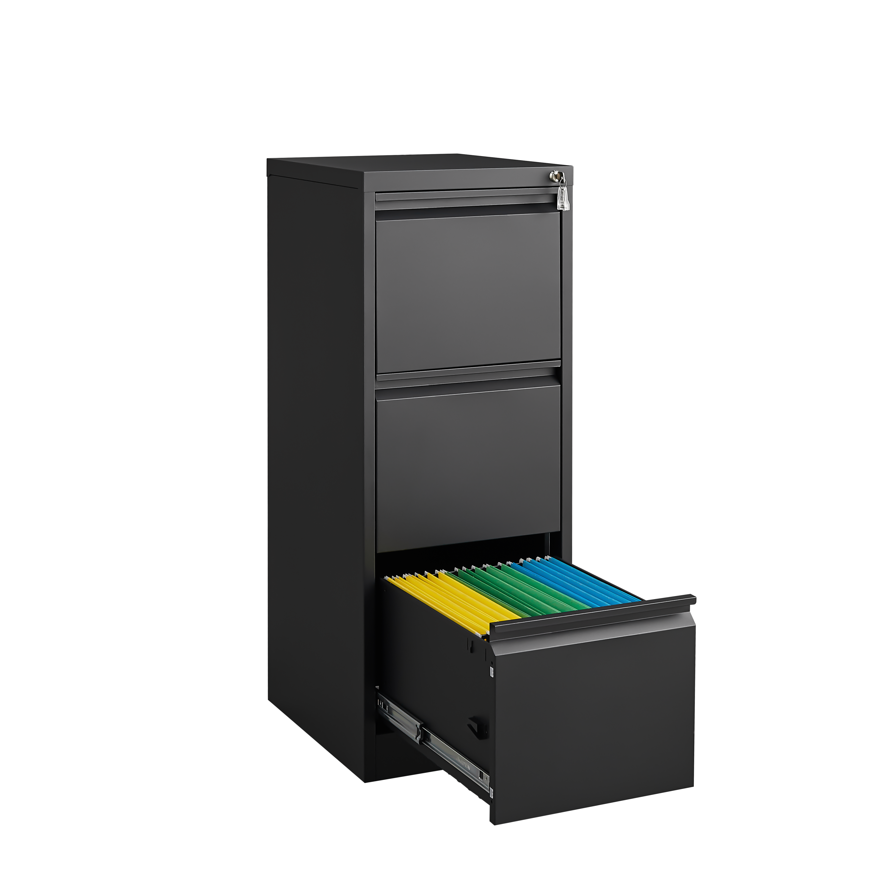 HAOYYE 3-Drawer Metal File Cabinet with Lock, Vertical Filing Cabinet for Home Office, Organizer Storage Cabinet for Letter, A4, and Legal Size Files, Sturdy Space-Saving Heavy Duty Design for Adults