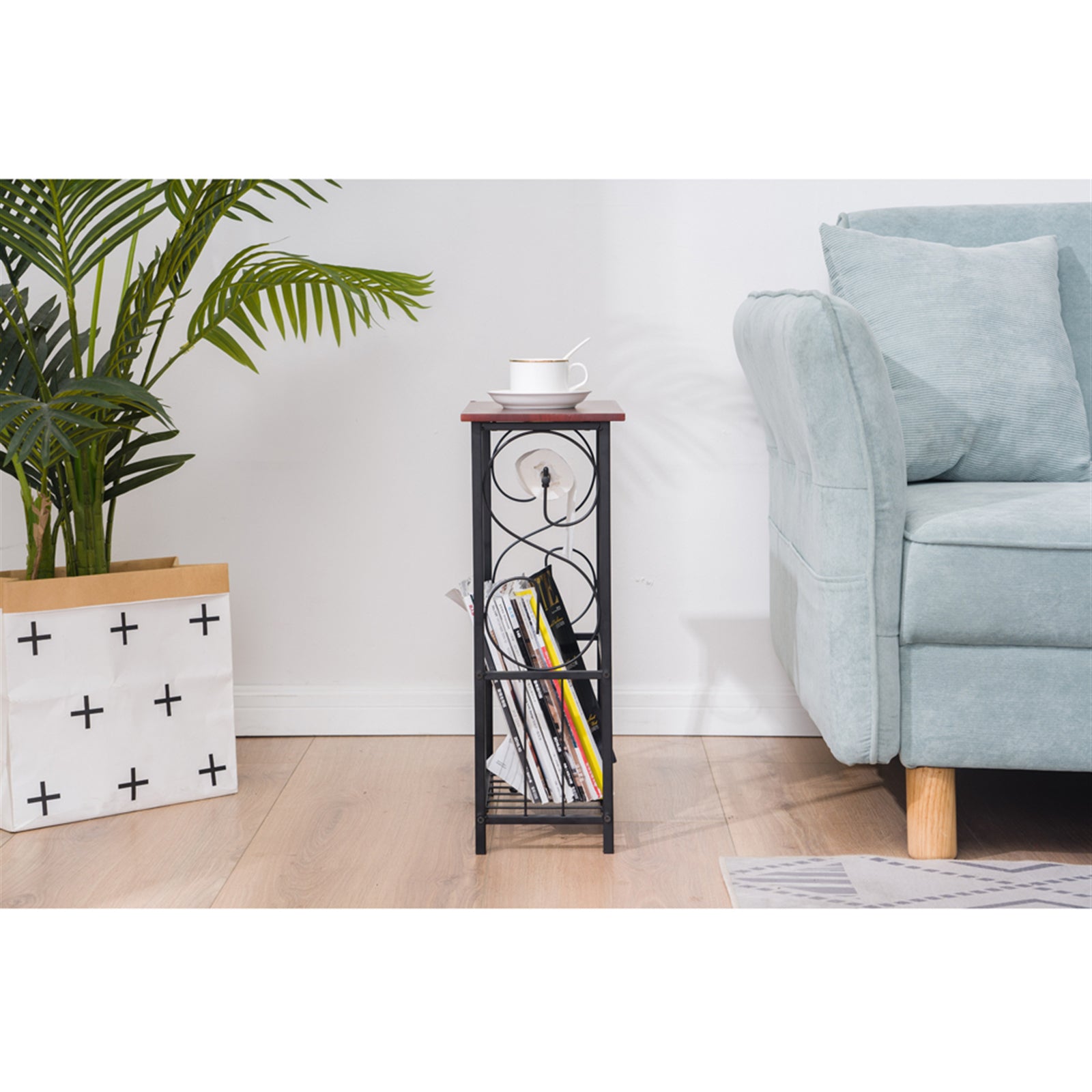 HAOYYE Multifunctional Bathroom Table, Indoor Side Table or Coffee Table with Soft Cozy Warm Flannel Fleece, Premium Quality Decorative Home Decor, Comfortable and Unique Design for Living Room, Bedroom, or Bathroom