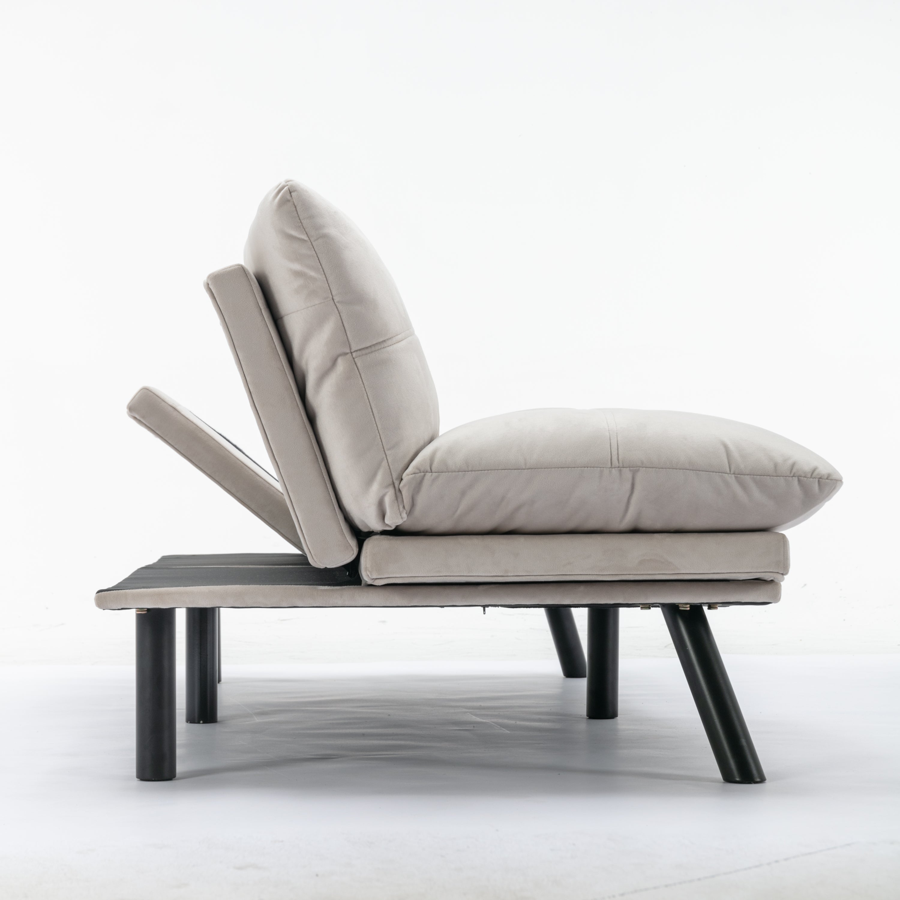 HAOYYE Cream Convertible Folding Modern sofa Bed Sturdy Space-Saving Heavy Duty Modern Design Adults Dorm Room Easy Assembly Bedroom Furniture
