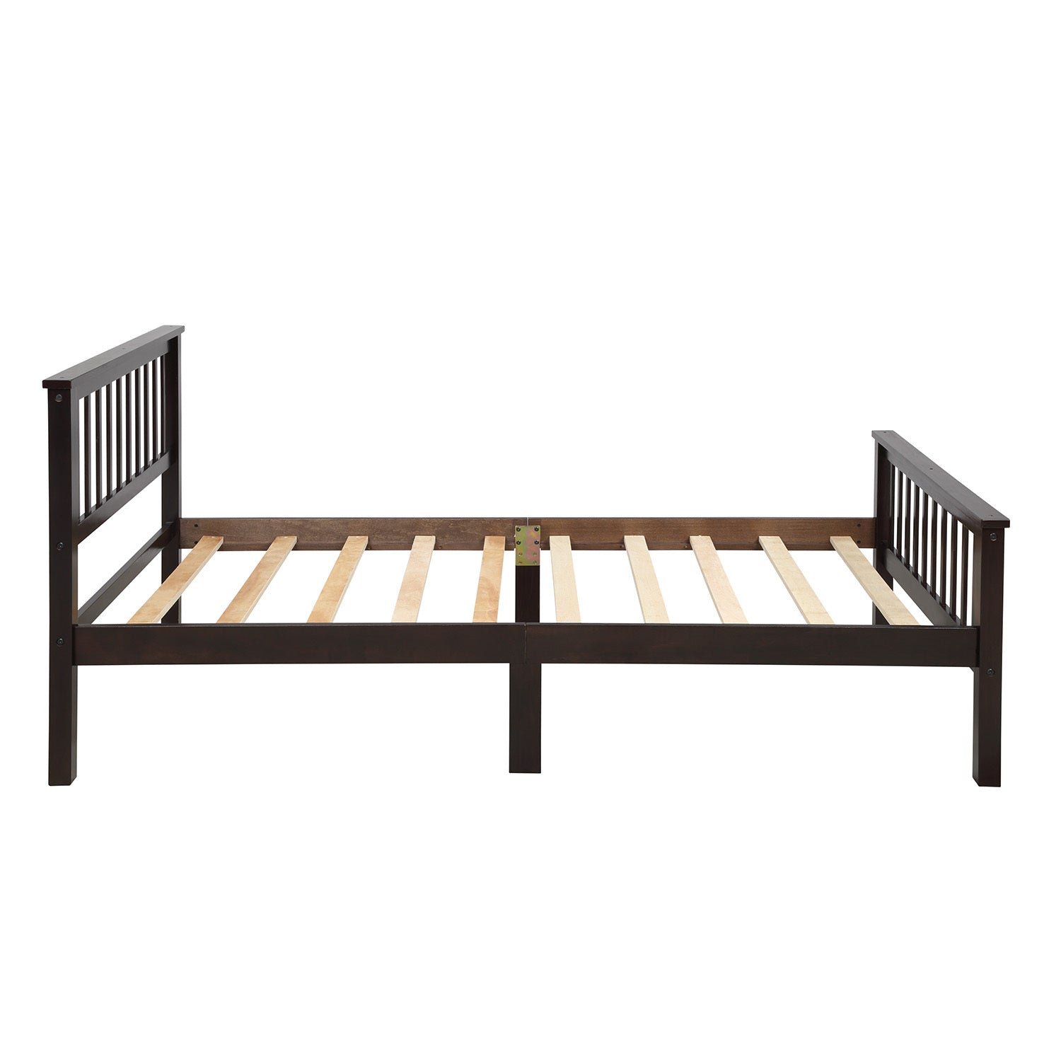 HAOYYE Wood Platform Bed Twin Bed with Headboard and Footboard (Espresso) Sturdy Space-Saving Heavy Duty Modern Design Easy Assembly Durable Stylish Home Furniture Versatile