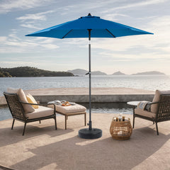 Haoyye Outdoor Patio Umbrella Market Table Umbrella with Push Button Tilt and Crank Handle 6 Sturdy Ribs Wind Resistant Canopy for Backyard Deck Pool Garden Use Base Not Included