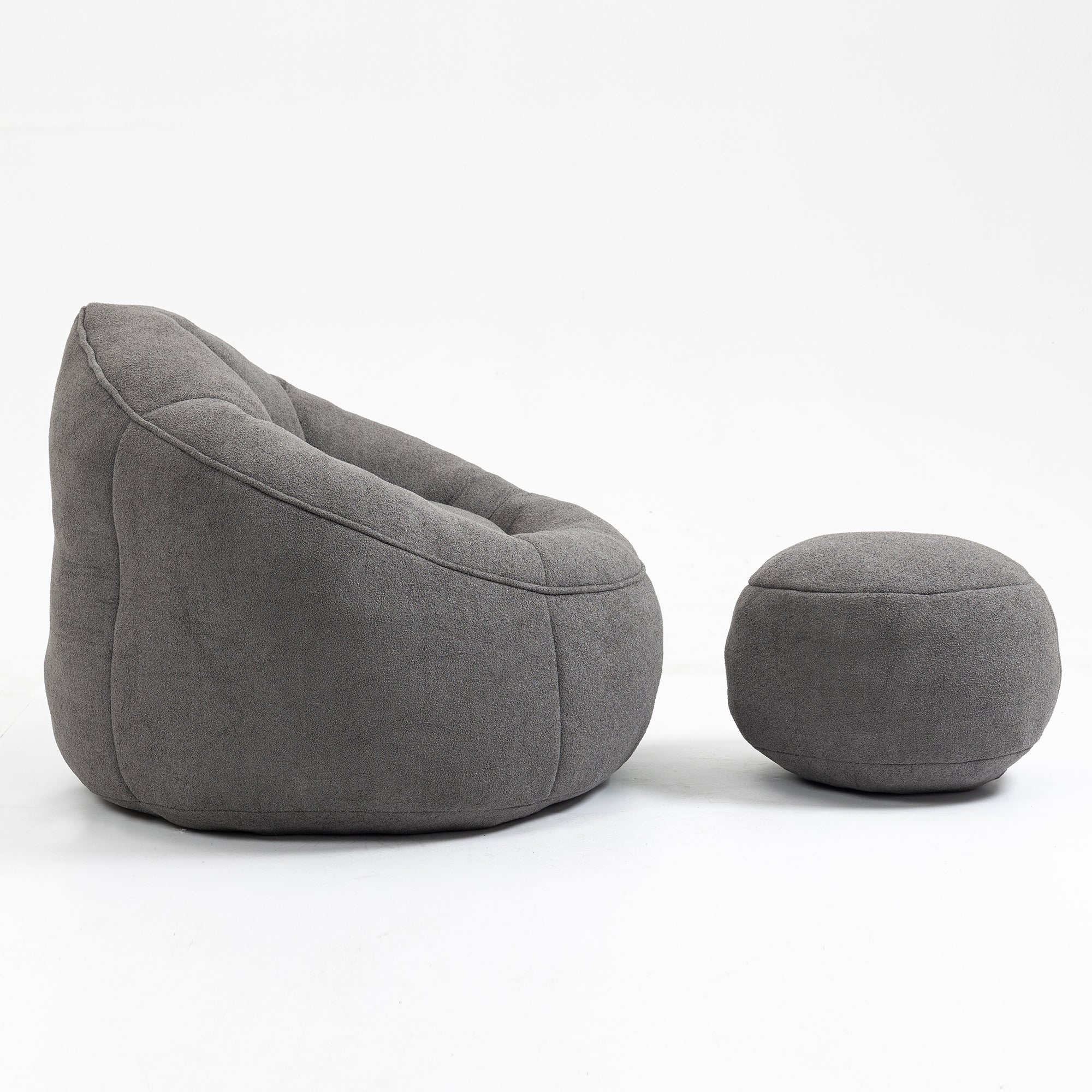 HAOYYE Bedding Bean Bag Sofa Chair with High-Pressure Foam Durable Comfortable Compressed Bean Bag Includes Footrest Sturdy Space-Saving Heavy Duty Modern Design for Adults