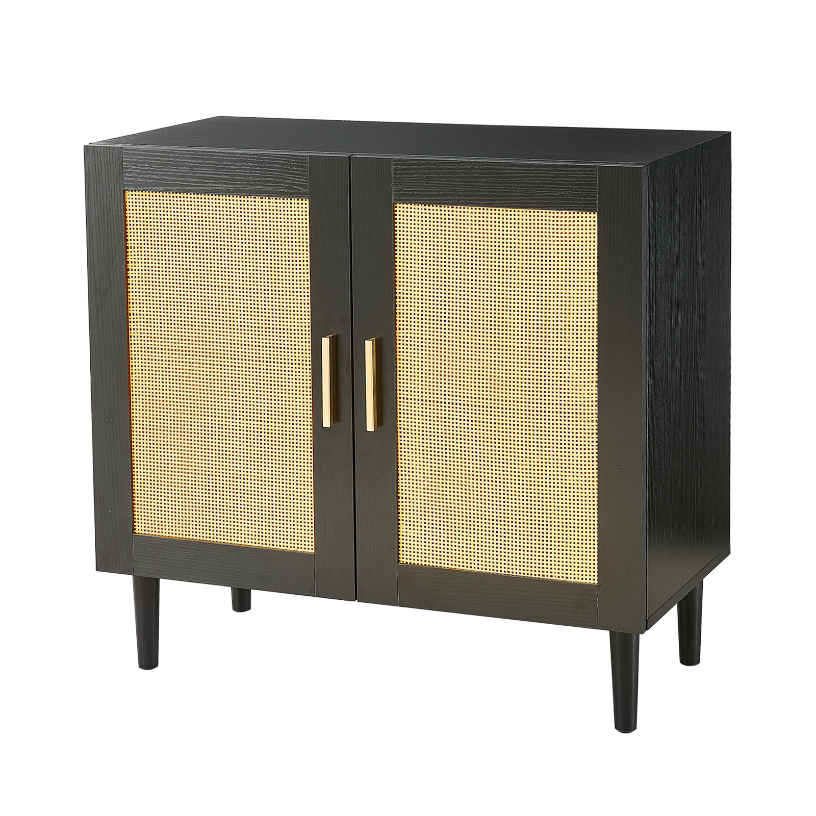 HAOYYE Side panel buffet cabinet with natural rattan door, rattan storage cabinet with adjustable shelves, side panel and buffet with storage space, modern console cabinet in bedroom and living room Sturdy