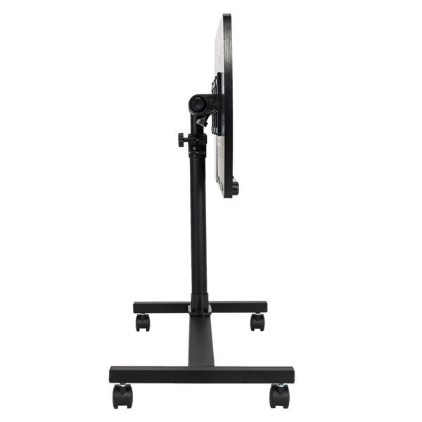 HAOYYE Four-Wheel Multifunctional Flat Surface Lifting Computer Desk Black Sturdy Design Durable Modern Home Organizer Storage Solution Practical Stylish Space-Saving Desk for Office and Living Room