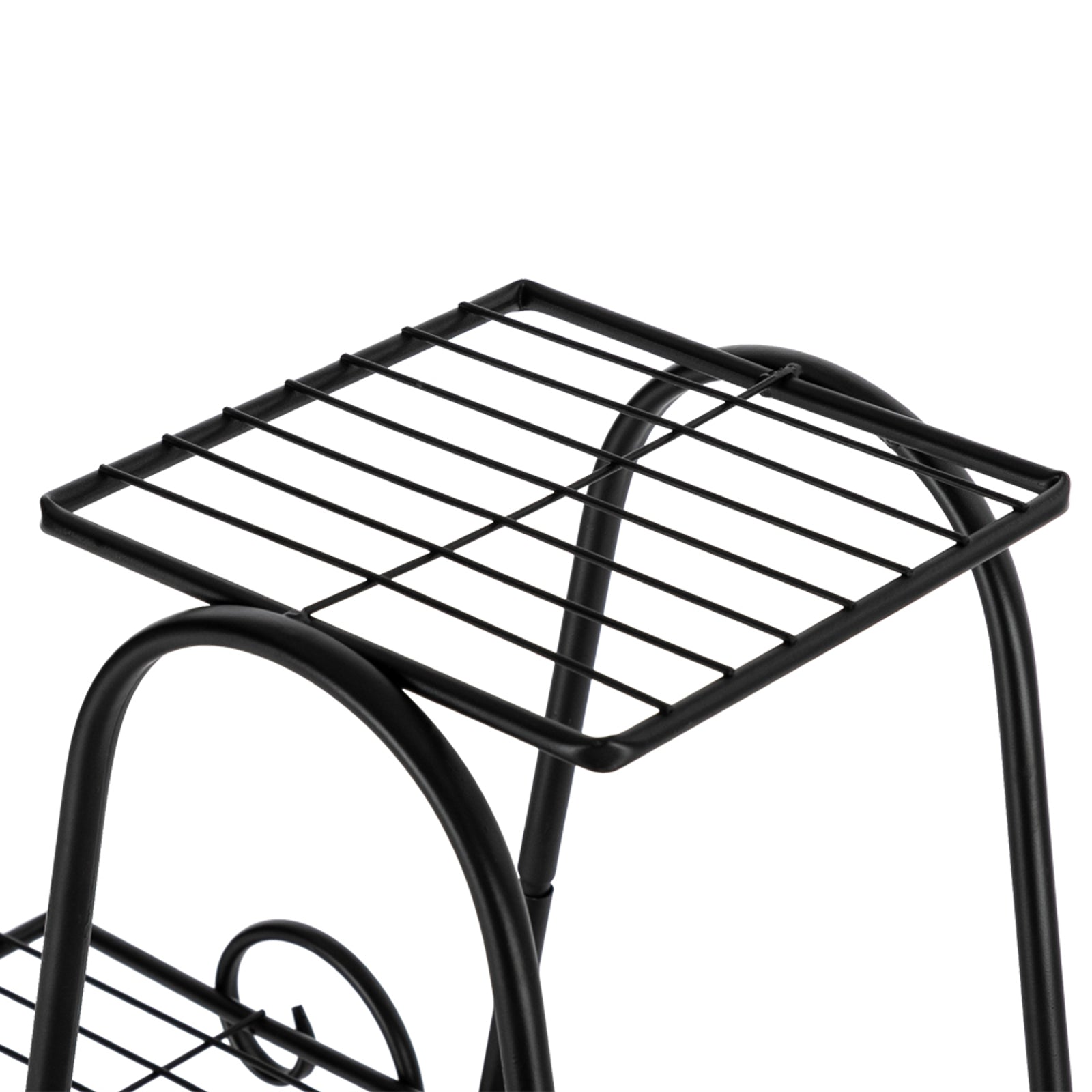 HAOYYE Black Metal 4-Layer High Arch Plant Stand with 6 Vertical Stripes, Sturdy Multi-Tier Potted Plant Frame for Indoor Outdoor Garden Balcony