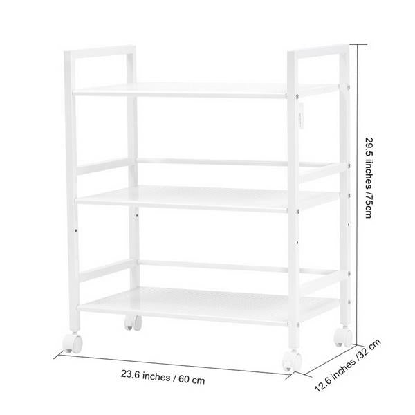 HAOYYE Widen 3-Tier Multi-Functional Storage Cart, Ivory White, Soft Cozy Warm Flannel Fleece Home Decor, Luxury Comfortable Unique Design, Premium Quality Decorative Storage Solution for Living Room, Bedroom, or Kitchen, Stylish and Versatile Cart