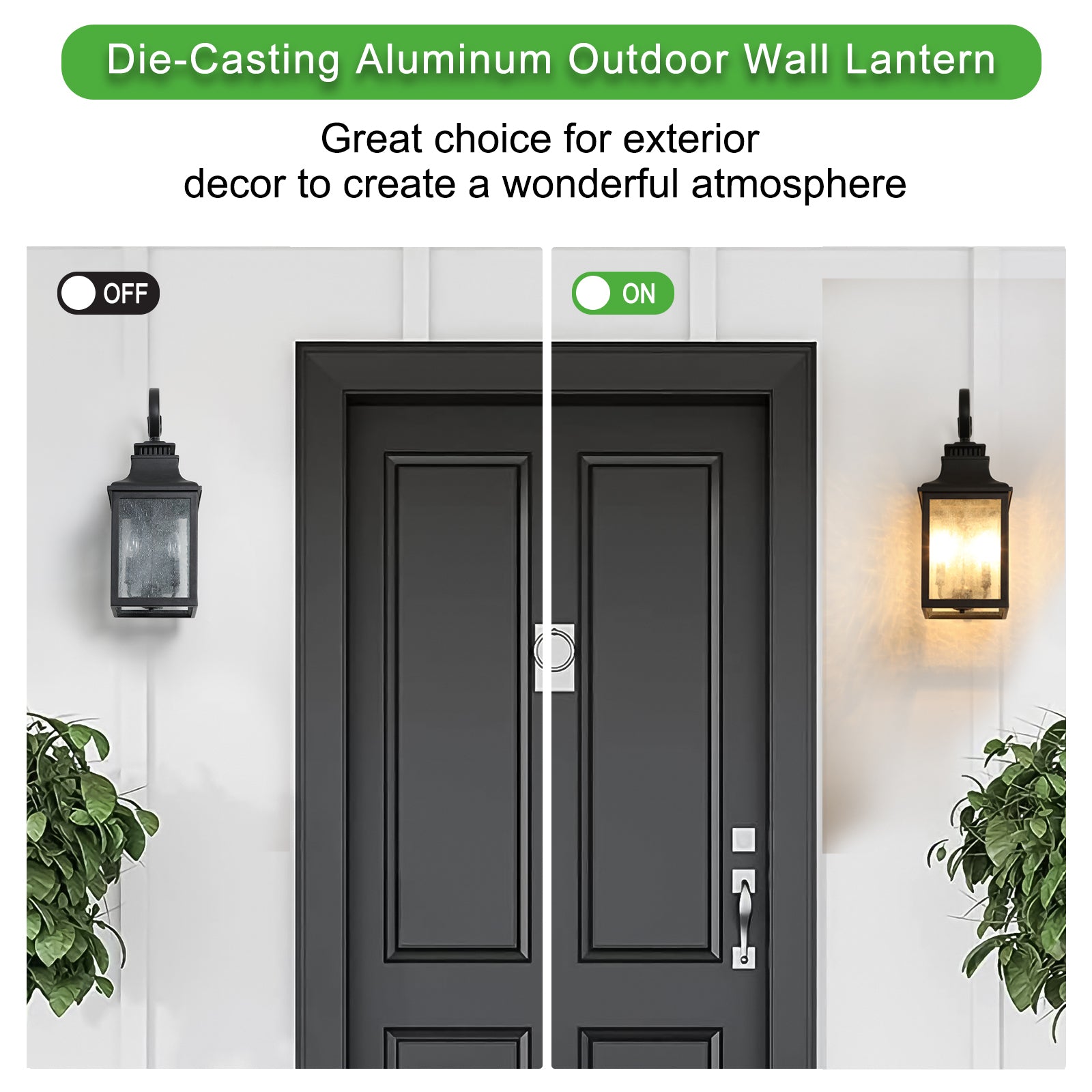 HAOYYE Large Outdoor Wall Lamps With Glass Supports multiple types of light bulbs 1 pack Sturdy Space-Saving Heavy Duty Modern Design Adults Dorm Room Easy Assembly Bedroom Furniture