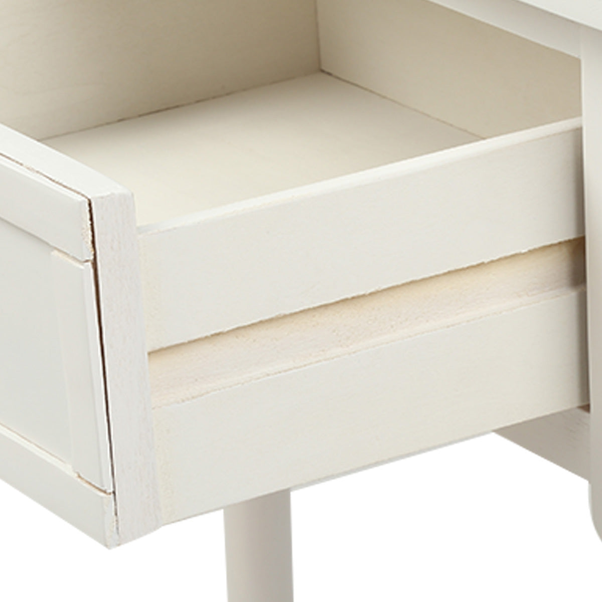 HAOYYE Daisy Series Console Table, Traditional Design with Two Drawers and Bottom Shelf, Ivory White, Sturdy Space-Saving Construction, Heavy Duty Design, Easy Assembly, Durable and Stylish Home Furniture, Versatile for Living Room or Entryway