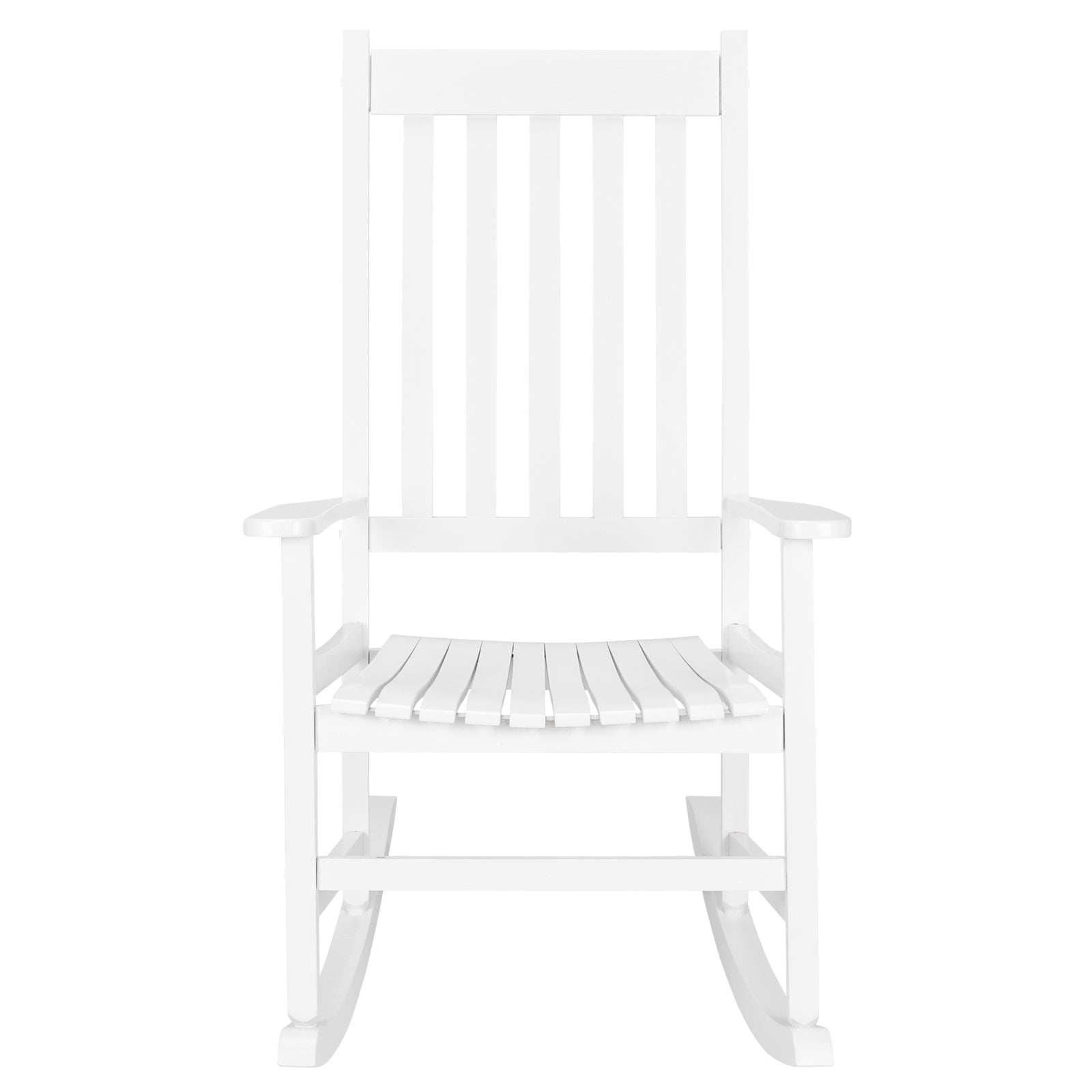 HAOYYE Square Wooden Rocking Chair with Wavy Backboard, Sturdy and Elegant Rocker for Patio, Porch, Garden, or Balcony, Comfortable and Durable Design for Relaxation and Outdoor Enjoyment