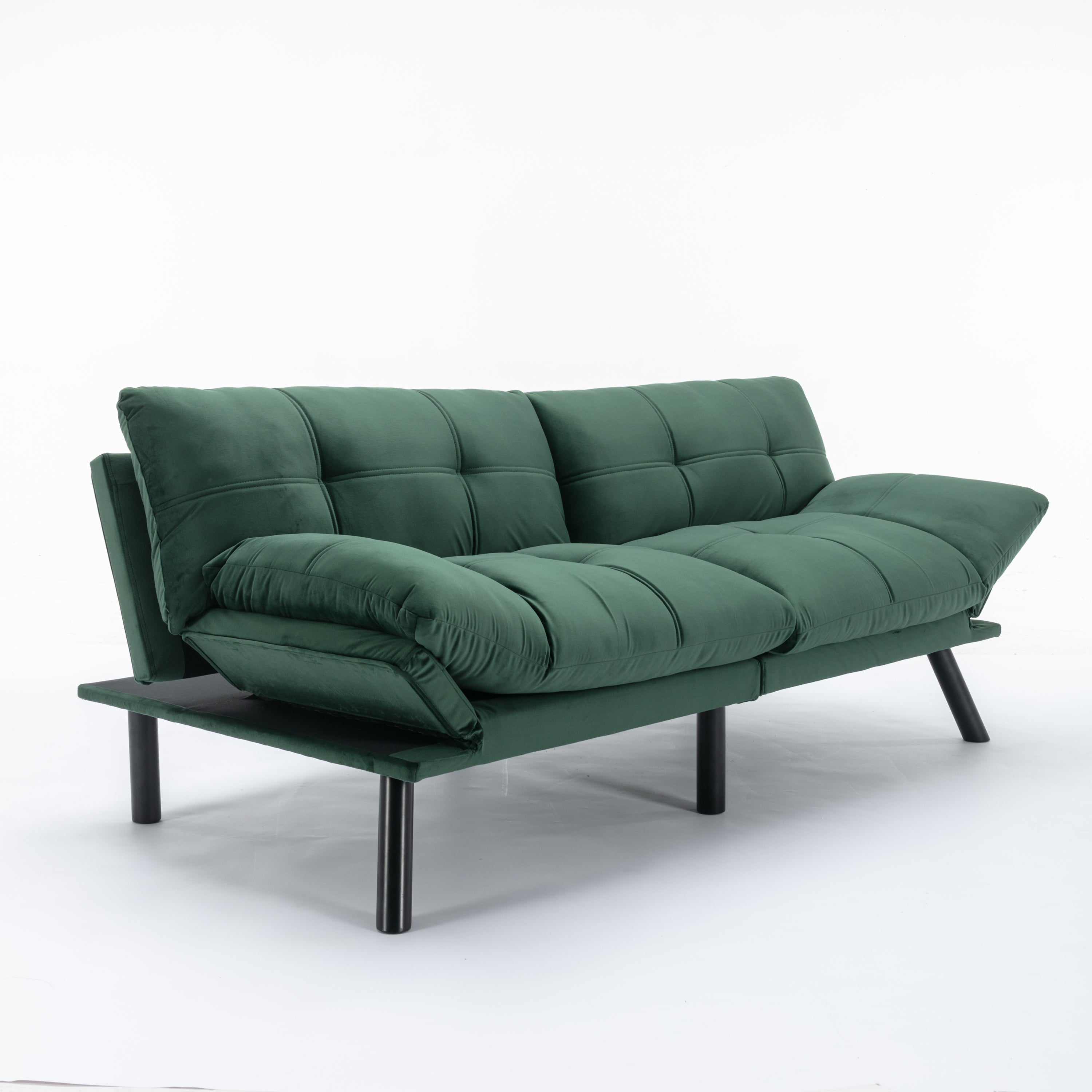 HAOYYE Emerald Convertible Folding Modern sofa Bed Sturdy Space-Saving Heavy Duty Modern Design Adults Dorm Room Easy Assembly Bedroom Furniture