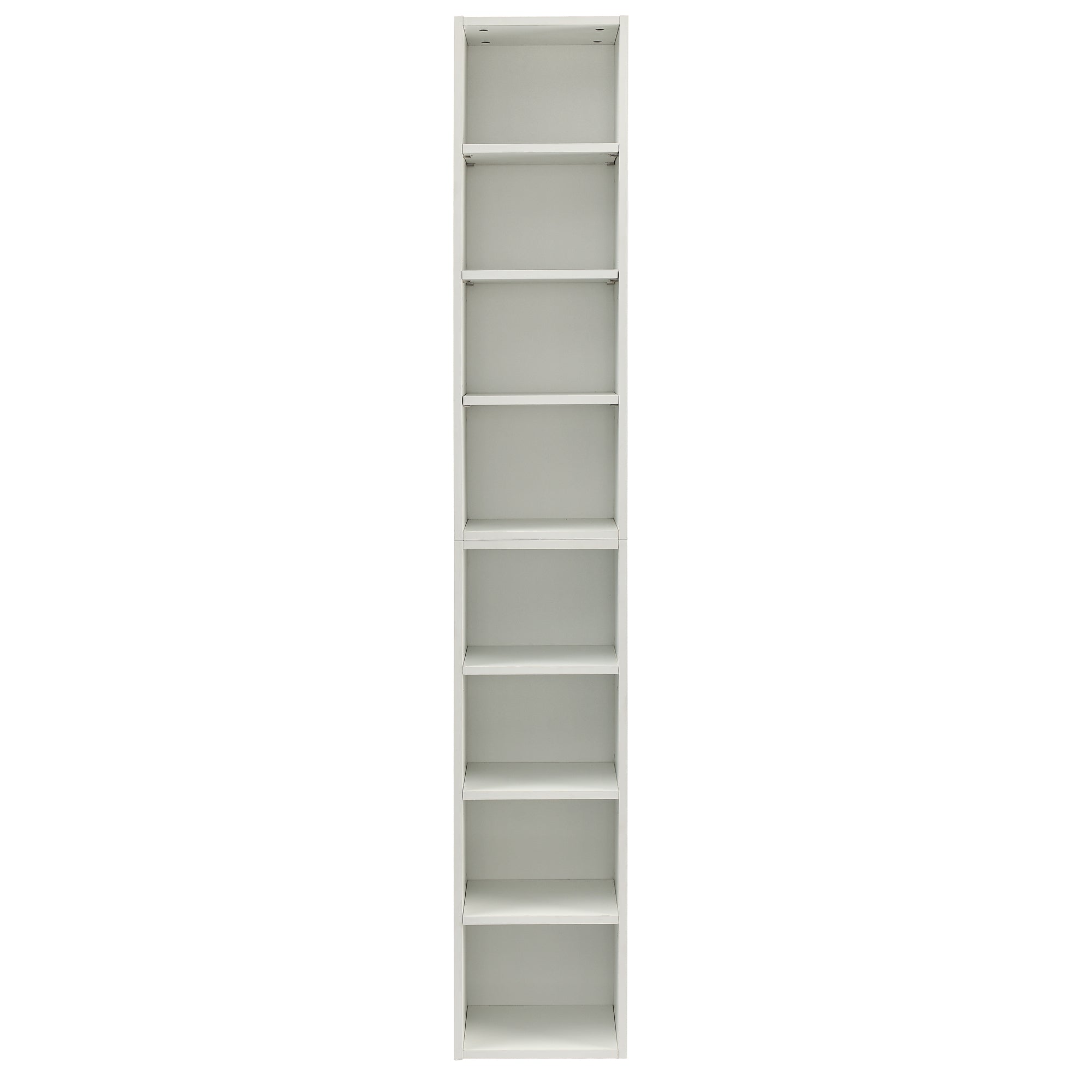 Haoyye 8-Tier Media Tower Rack, CD DVD Slim Storage Cabinet, Adjustable Shelves for Home Office, Multifunctional Double-Decker Bookcase, Sturdy Space-Saving Bookshelf for Tall Narrow Display