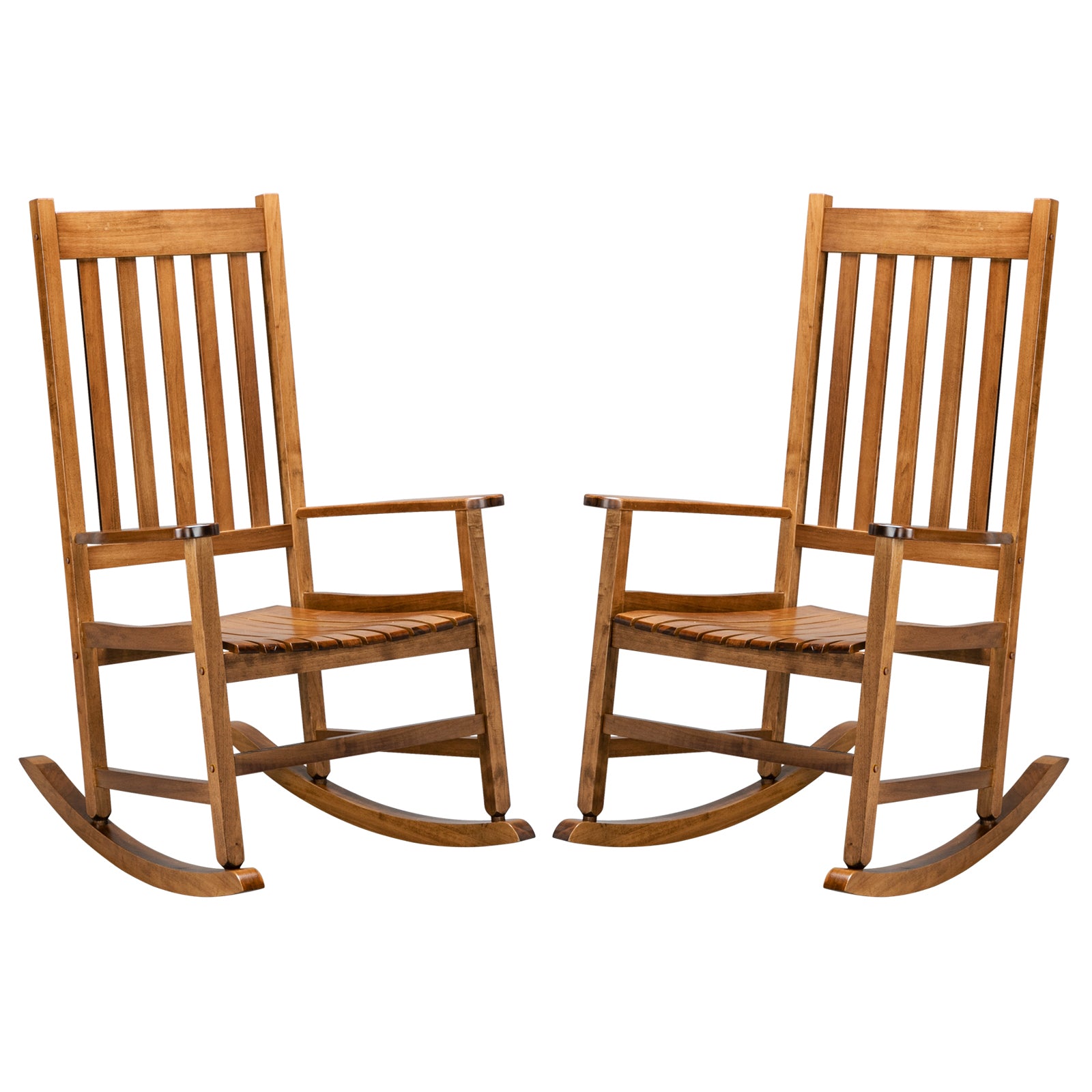 HAOYYE Square Wooden Rocking Chair with Wavy Backboard, Sturdy and Elegant Rocker for Patio, Porch, Garden, or Balcony, Comfortable and Durable Design for Relaxation and Outdoor Enjoyment