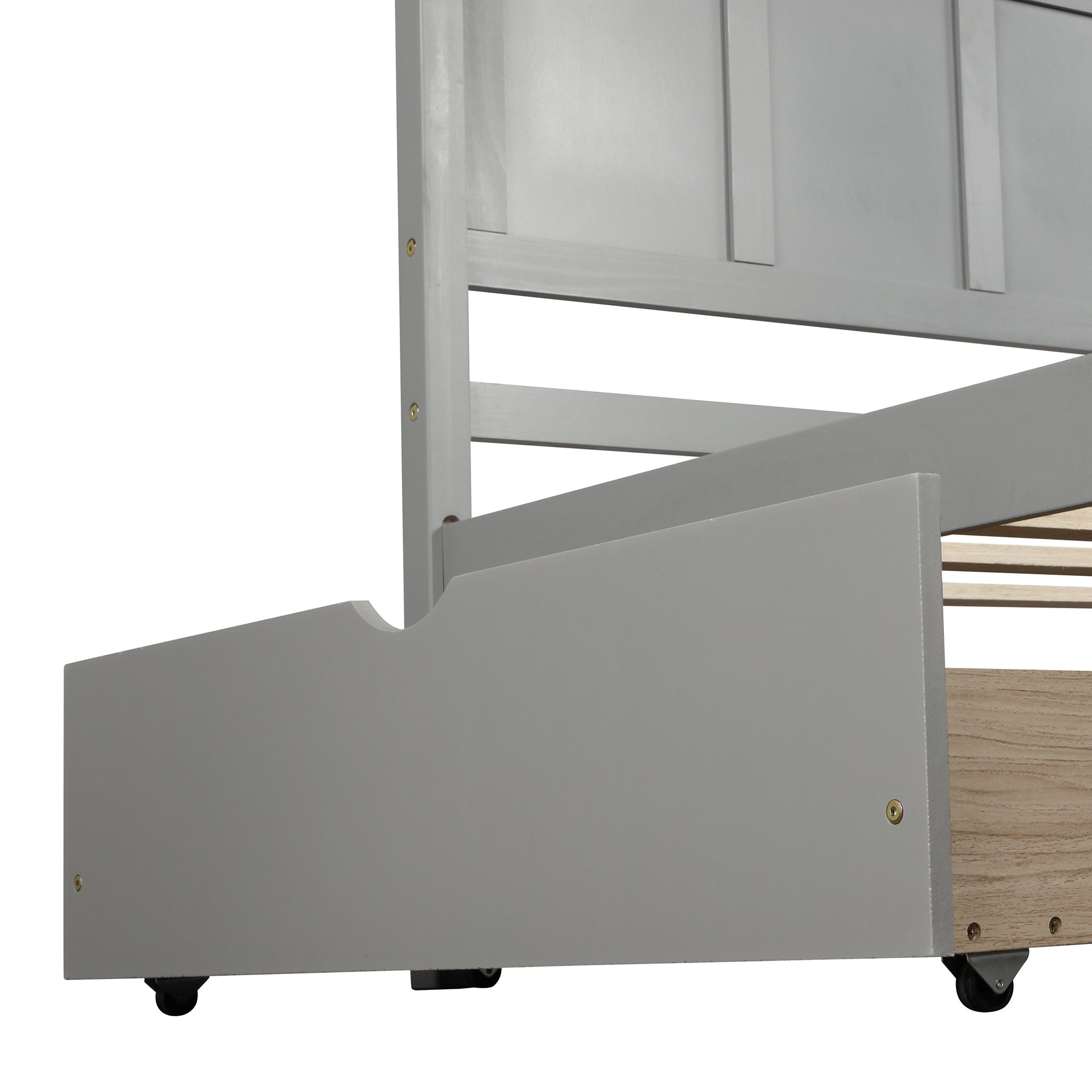 HAOYYE Storage Bed with 2 Drawers on Wheels, Twin Size Frame, Sturdy Space-Saving Heavy Duty Modern Design, Easy Assembly, Durable and Stylish Home Furniture, Versatile for Bedroom or Guest Room