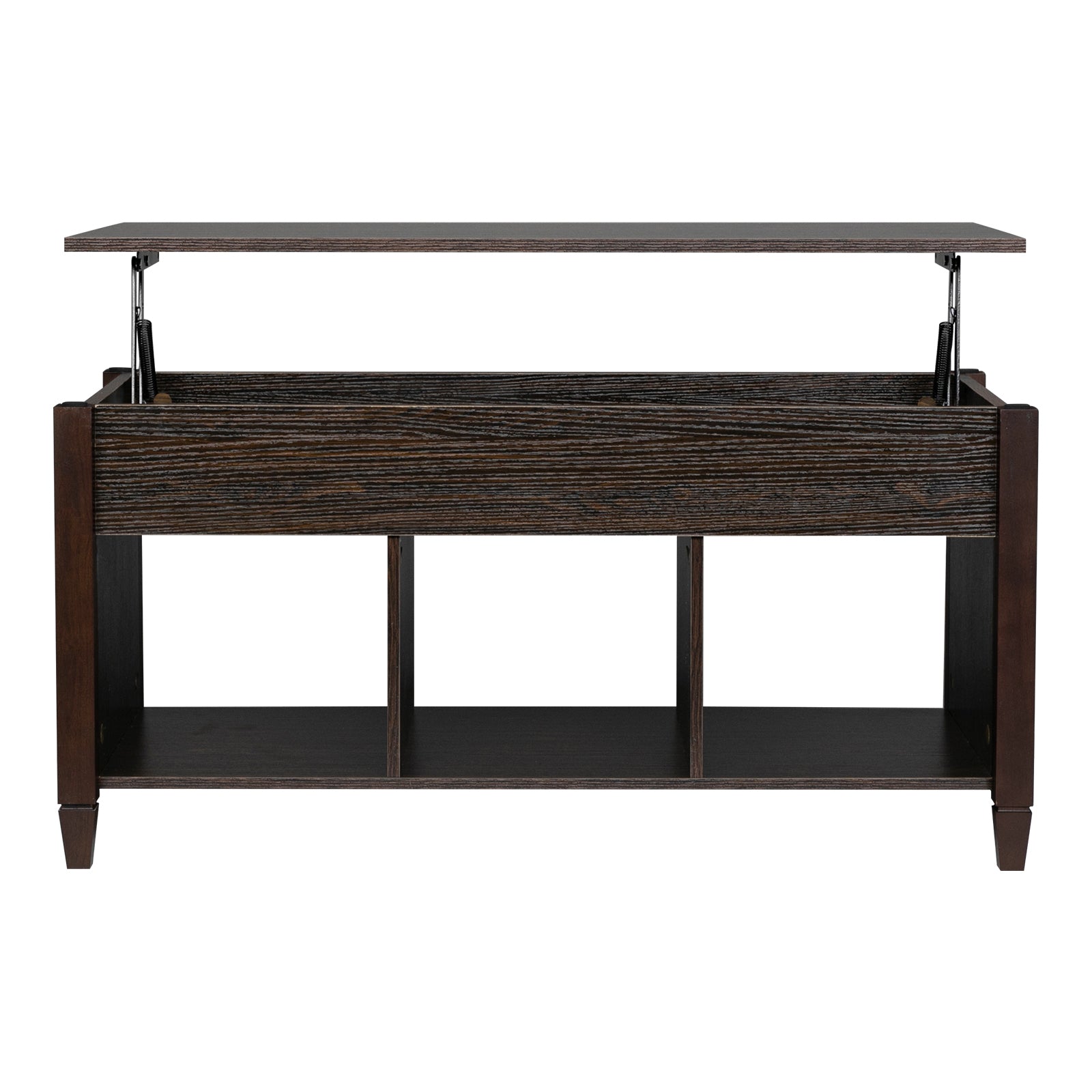 HAOYYE Lift Top Coffee Table Modern Furniture Hidden Compartment with 3 Storage Cabinets and Solid Wood Legs for Living Room Office