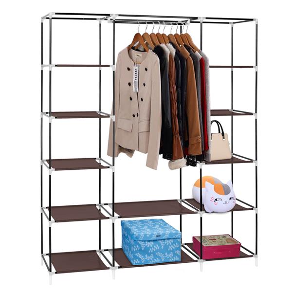 HAOYYE Portable Clothes Closet Wardrobe Organizer, Non-Woven Fabric, Durable and Space-Saving, Quick and Easy Assembly, Extra Strong for Long-Term Use, Modern Design, Dark Brown