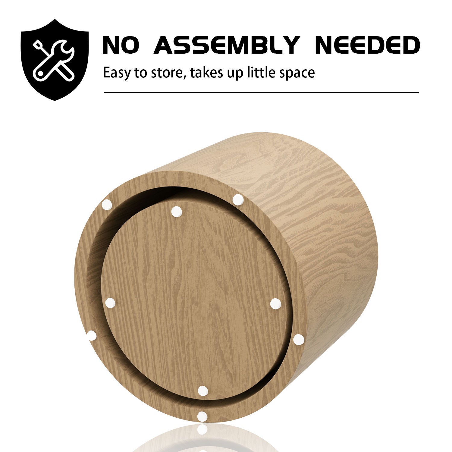 HAOYYE MDF Side Table with Ash, Oak, or Walnut Veneer, Versatile Coffee Table, End Table, or Ottoman, Sturdy and Durable Heavy Duty Design, Modern Stylish Home Furniture, Easy Assembly, Space-Saving for Living Room or Bedroom