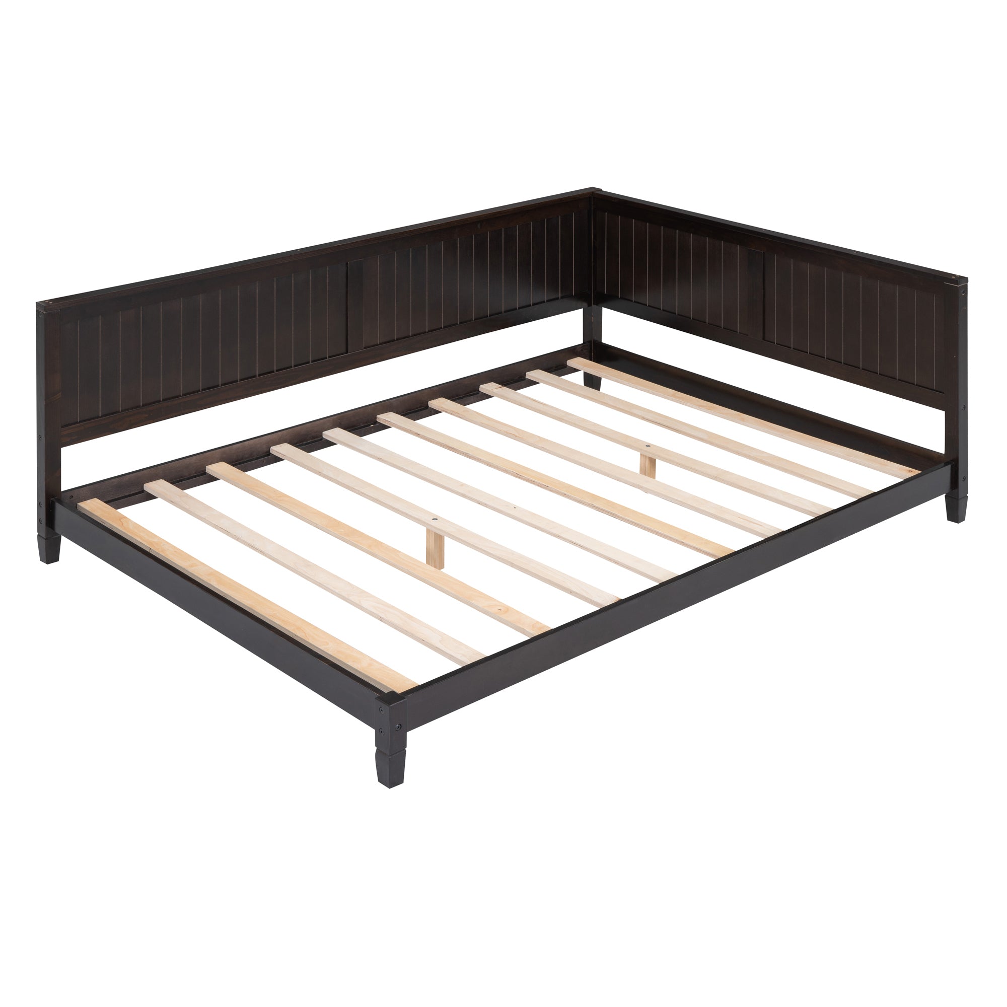HAOYYE Full Size Wood Daybed/Sofa Bed, Espresso Durable Space-Saving Heavy Duty Modern Design for Adults Dorm Room Easy Assembly Bedroom Furniture