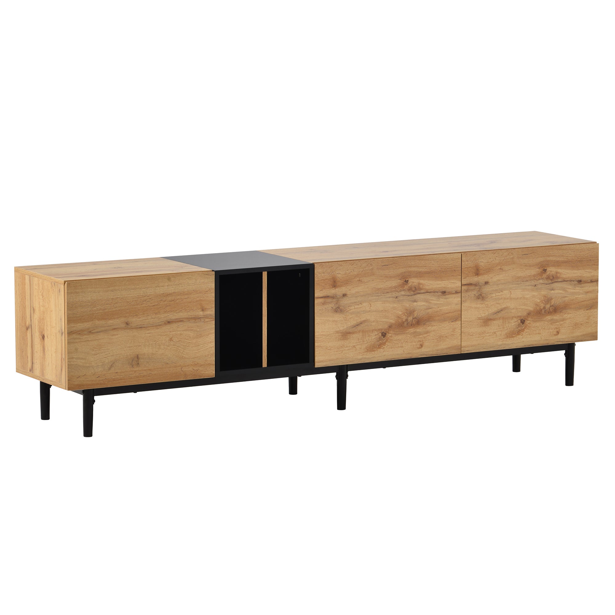 HAOYYE Modern TV Stand for 80'' TV with 3 Doors, Media Console Table, Entertainment Center with Large Storage Cabinet for Living Room, Bedroom Sturdy Space-Saving Heavy Duty Modern Design Adults
