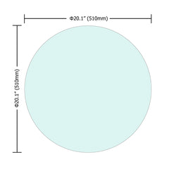 HAOYYE Tempered Glass Table Top Round Clear Glass With Polished Edge, Sturdy Space-Saving Heavy Duty Modern Design For Adults Dorm Rooms, Easy Assembly Bedroom Furniture