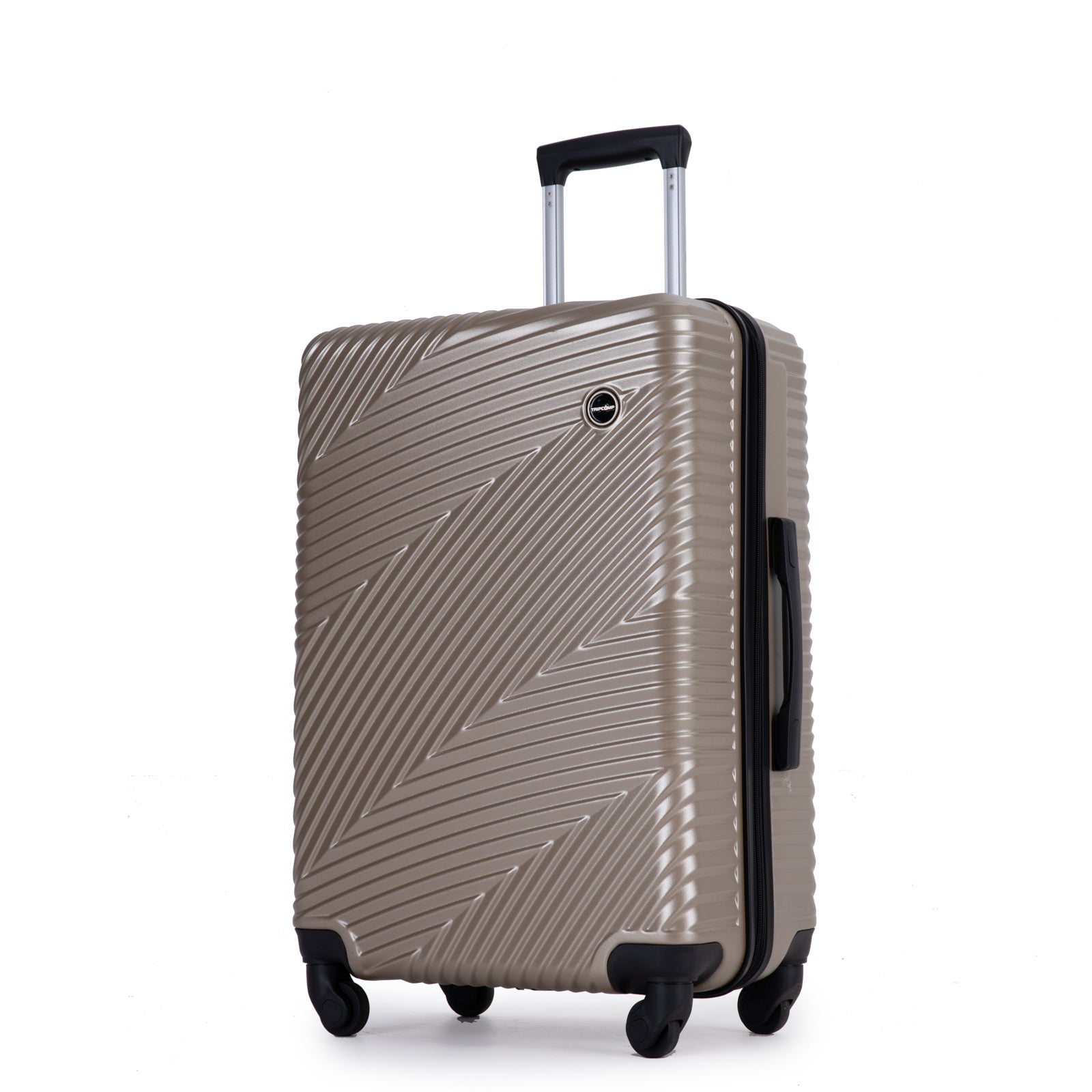 HAOYYE 3 Piece Luggage Sets PC+ABS Lightweight Suitcase with Two Hooks, Spinner Wheels, (20/24/28) Gold Sturdy Space-Saving Heavy Duty Modern Design Adults Dorm Room Easy Assembly Bedroom Furniture