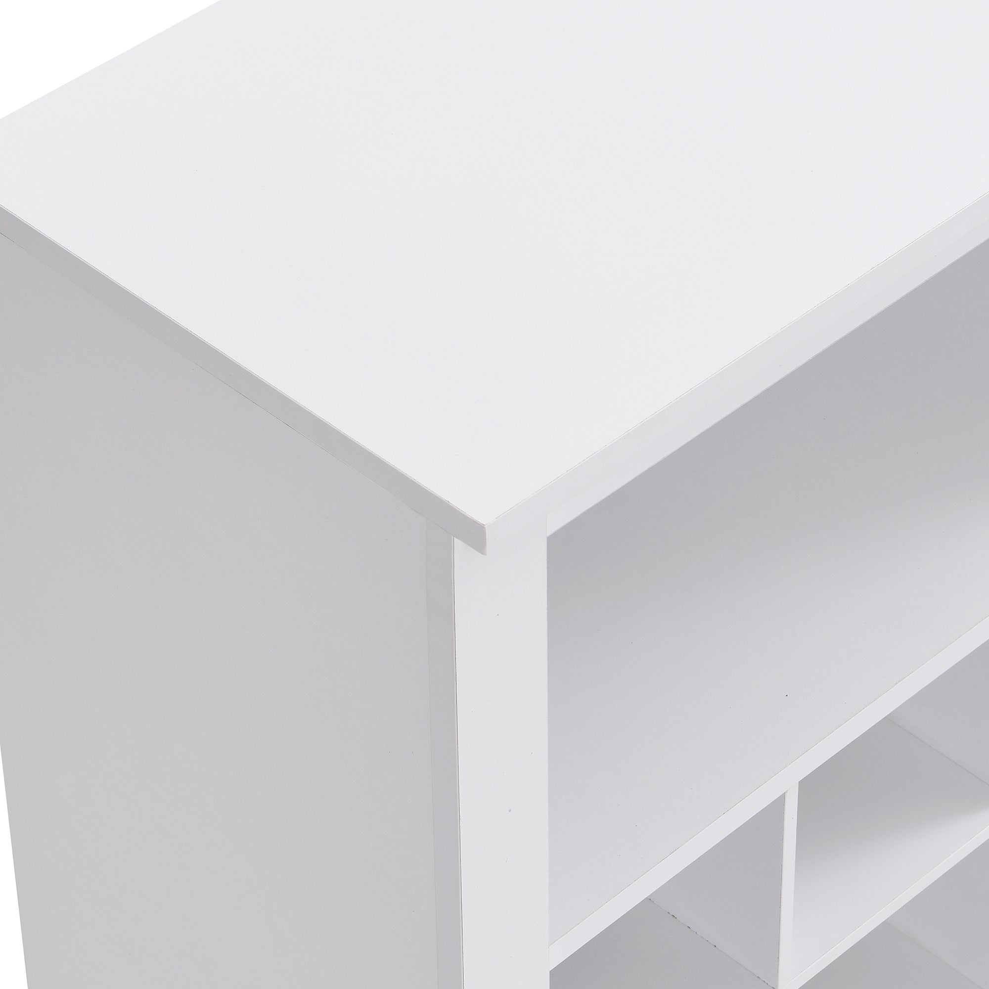 HAOYYE ON-TREND Stylish Design 30 Shoe Cubby Console, Contemporary Shoe Cabinet with Multiple Storage Capacity, Free Standing Tall Cabinet with Versatile Use for Hallway, Bedroom, White Sturdy Space-Saving