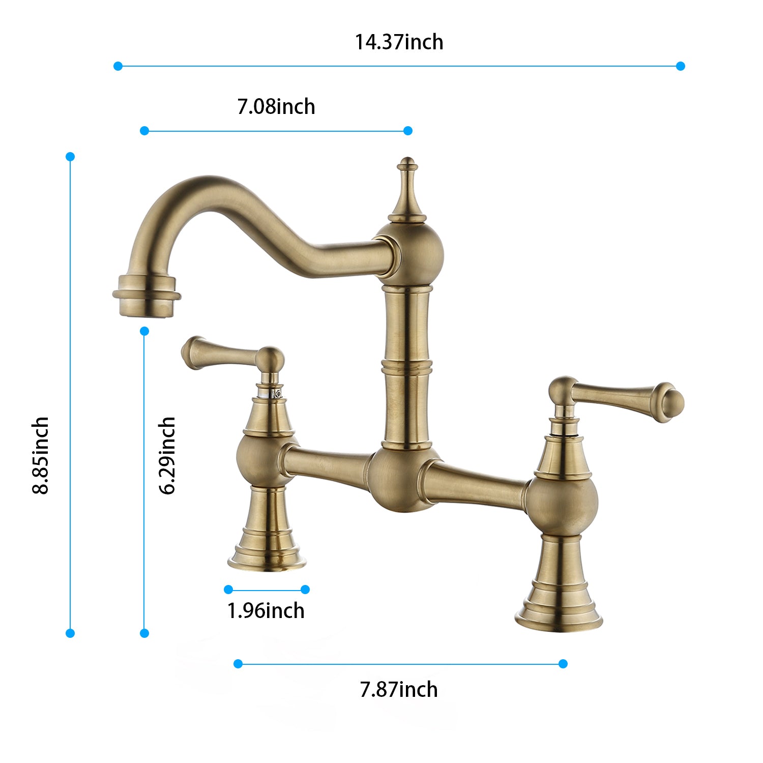 HAOYYE Double Handle Widespread Kitchen Faucet with Traditional Handles Sturdy Space-Saving Heavy Duty Modern Design Adults Dorm Room Easy Assembly Bedroom Furniture