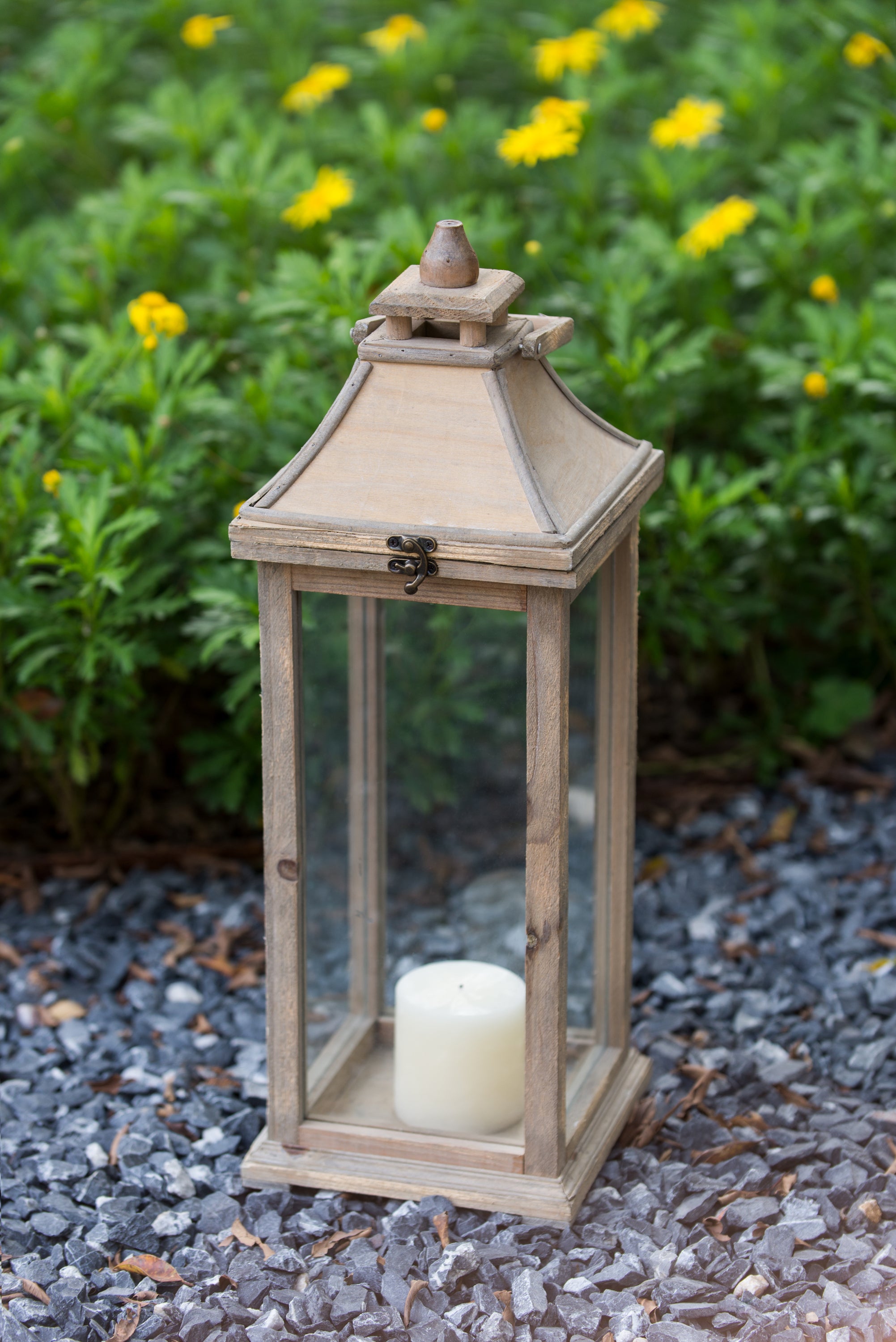 HAOYYE Wooden Candle Lantern Decorative, Hurricane Lantern Holder Decor for Indoor Outdoor, Home Garden Wedding Sturdy Space-Saving Heavy Duty Modern Design Adults Dorm Room Easy Assembly