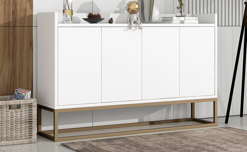 HAOYYE Modern Sideboard Elegant Buffet Cabinet with Large Storage Space for Dining Room, Entryway (White) Sturdy Space-Saving Heavy Duty Modern Design Adults Dorm Room Easy Assembly