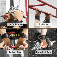 HAOYYE Weight Lifting Grips with Wrist Straps and Non Slip Cowhide Padding Durable Weightlifting Hooks and Workout Gloves for Men and Women Ideal for Deadlifts Pull Ups Rows and Power Training in Home or Gym