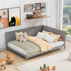 HAOYYE Full Size Wood Daybed/Sofa Bed, Gray Sturdy Space-Saving Heavy Duty Modern Design Adults Dorm Room Easy Assembly Bedroom Furniture