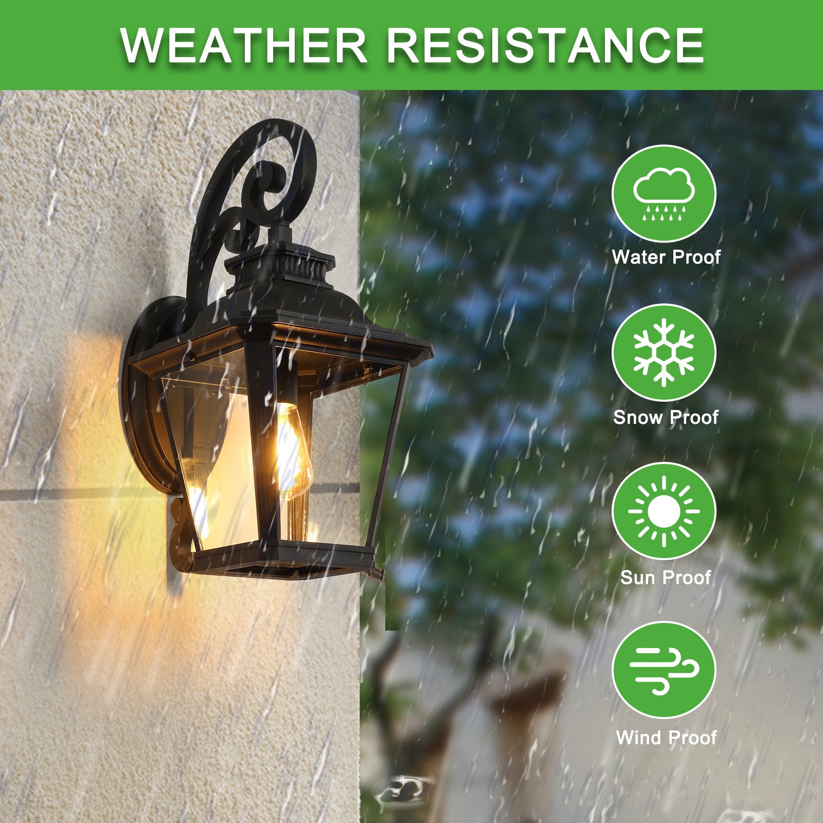 HAOYYE Large Outdoor Wall Sconce Lights with Clear Glass Can support multiple types of light bulbs 1pack Sturdy Space-Saving Heavy Duty Modern Design Adults Dorm Room Easy Assembly Bedroom Furniture