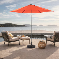 Haoyye Outdoor Patio Umbrella Market Table Umbrella with Push Button Tilt and Crank Handle 6 Sturdy Ribs Wind Resistant Canopy for Backyard Deck Pool Garden Use Base Not Included
