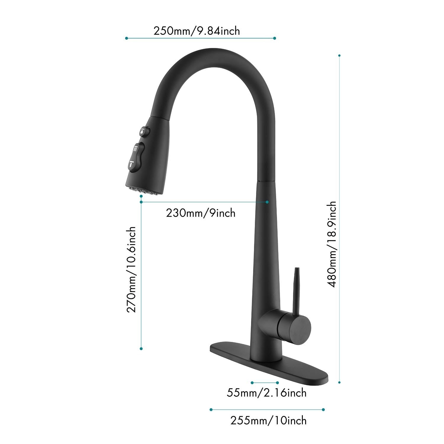 HAOYYE Kitchen Faucet with Pull Down Sprayer Sturdy Space-Saving Heavy Duty Modern Design Adults Dorm Room Easy Assembly Bedroom Furniture